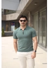 Erkek Polo Yaka Fermuar Detaylı Tişört