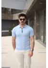 Erkek Polo Yaka Fermuar Detaylı Tişört