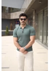 Erkek Polo Yaka Fermuar Detaylı Tişört