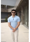Erkek Polo Yaka Fermuar Detaylı Tişört