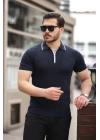 Erkek Polo Yaka Yarım Fermuar Tişört