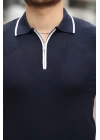 Erkek Polo Yaka Yarım Fermuar Tişört