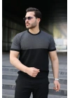 Erkek Renk Bloklu Bisiklet Yaka Kısa Kollu Triko Tişört
