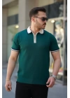 Erkek Renkli Yaka Kısa Kollu Tişört