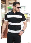 Erkek şerit Desenli Hemşire Yaka Kısa Kollu Tişört