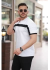 Erkek şerit Detaylı Kısa Kollu T-shirt