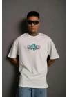 Erkek Sırt Baskılı T-shirt - Beyaz