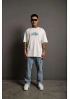 Erkek Sırt Baskılı T-shirt - Beyaz