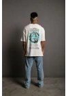 Erkek Sırt Baskılı T-shirt - Beyaz
