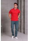 Erkek Slim Fit Pamuklu Yumuşak Doku Nefes Alan Kumaş Yakalı Tişört