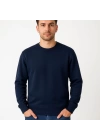 Erkek Üç İplik Düz Bisiklet Yaka SweatShirt - Lacivert