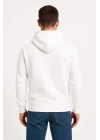 Erkek Üç İplik Kapüşonlu Kanguru Cepli SweatShirt Hoodie - Beyaz