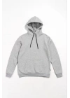 Erkek Uzun Kol Kapşonlu Basic Sweatshirt Hoodie - Gri