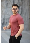 Erkek Viskon Kumaş Bisiklet Yaka Basic Tişört