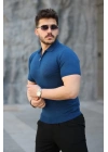 Erkek Viskon Kumaş Polo Yaka Desenli Tişört