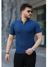 Erkek Viskon Kumaş Polo Yaka Desenli Tişört