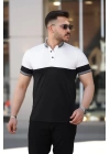 Erkek Yakalı çift Renk Kısa Kollu T-shirt