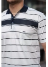 Erkek Yakalı çizgili Kısa Kollu T-shirt