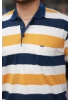 Erkek Yakalı çok Renkli Kısa Kollu T-shirt