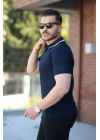 Erkek Yakalı Fermuarlı Kısa Kollu T-shirt