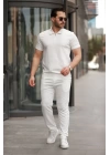 Erkek Yakalı Fermuarlı T-shirt Pantolon Ikili Rahat Takım
