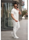 Erkek Yakalı Fermuarlı T-shirt Pantolon Ikili Rahat Takım