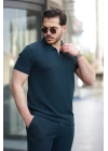 Erkek Yakalı Fermuarlı T-shirt Pantolon Ikili Rahat Takım