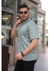 Erkek Yakalı Jakar Baskılı Kısa Kollu T-shirt
