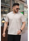 Erkek Yakalı Mini Jakarlı Kısa Kollu T-shirt
