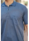 Erkek Yakalı Mini Jakarlı Kısa Kollu T-shirt