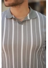 Erkek Yakalı örme Kumaş Kısa Kollu T-shirt