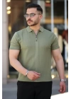 Erkek Yakası Fermuarlı Kısa Kollu T-shirt