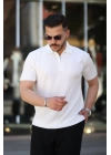 Erkek Yakası Fermuarlı Kısa Kollu T-shirt