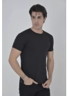 Erkek Yandan Fermuarli Slim Fit T-shirt - Siyah