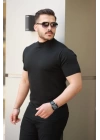 Erkek Yarım Balıkçı Yaka Kısa Kollu Tişört