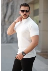 Erkek Yarım Balıkçı Yaka Kısa Kollu Tişört