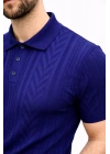 Erkek Yazlık Triko Tişört Kısa Kol Polo Yaka Düğmeli T-Shirt - Lacivert