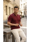 Erkek Zikzak Dokulu Yakalı Kısa Kollu Triko