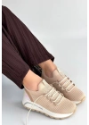 Feort Bej Triko Bağcıklı Spor Ayakkabı
