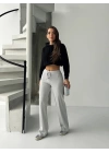 Fit comfort gri salaş pantolon A6011
