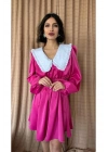 Fuşya Bebe Yakalı Elbise