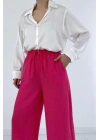 Fuşya Keten Pantolon