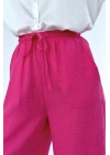 Fuşya Keten Pantolon