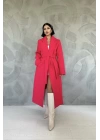 Fuşya Kuşaklı Midi Kaban