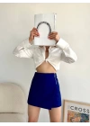 Gabardin fermuarlı şort etek S24906