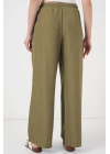 Geniş Paça Keten Pantolon 6735 - Çağla