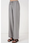 Geniş Paça Keten Pantolon 6735 - Gri