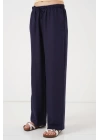 Geniş Paça Keten Pantolon 6735 - Lacivert