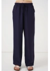 Geniş Paça Keten Pantolon 6735 - Lacivert