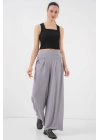 Geniş Paça Pileli Pantolon 6718 - Gri